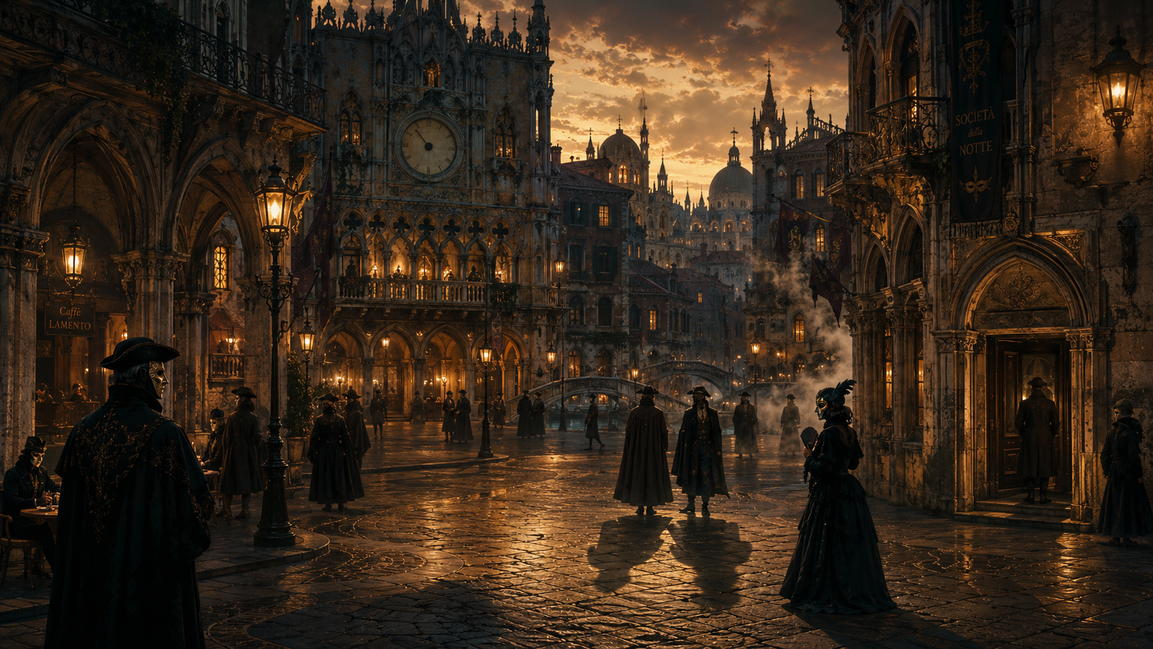Venturia's subtle strangeness — masks, mirrors, and the small wrongnesses no one mentions.